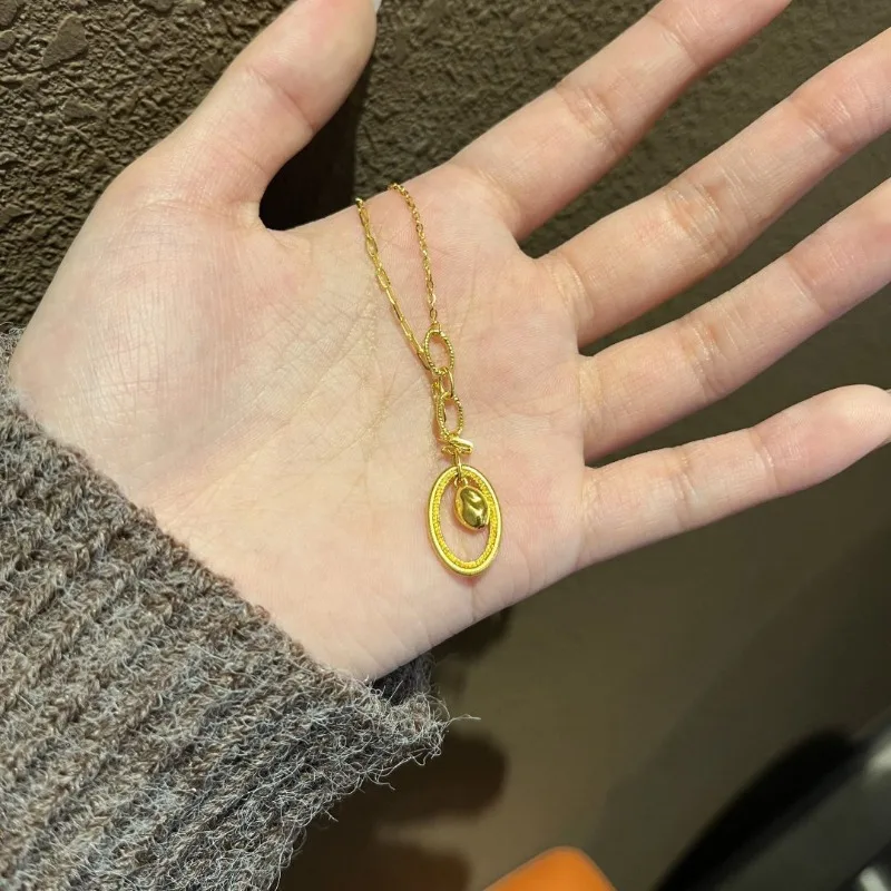 [دموع الموزى] قطرة الماء قلادة على شكل حلقة قلادة أنثى متخصصة شخصية الموضة المتخصصة بسيطة سلسلة الترقوة سلسلة عنق