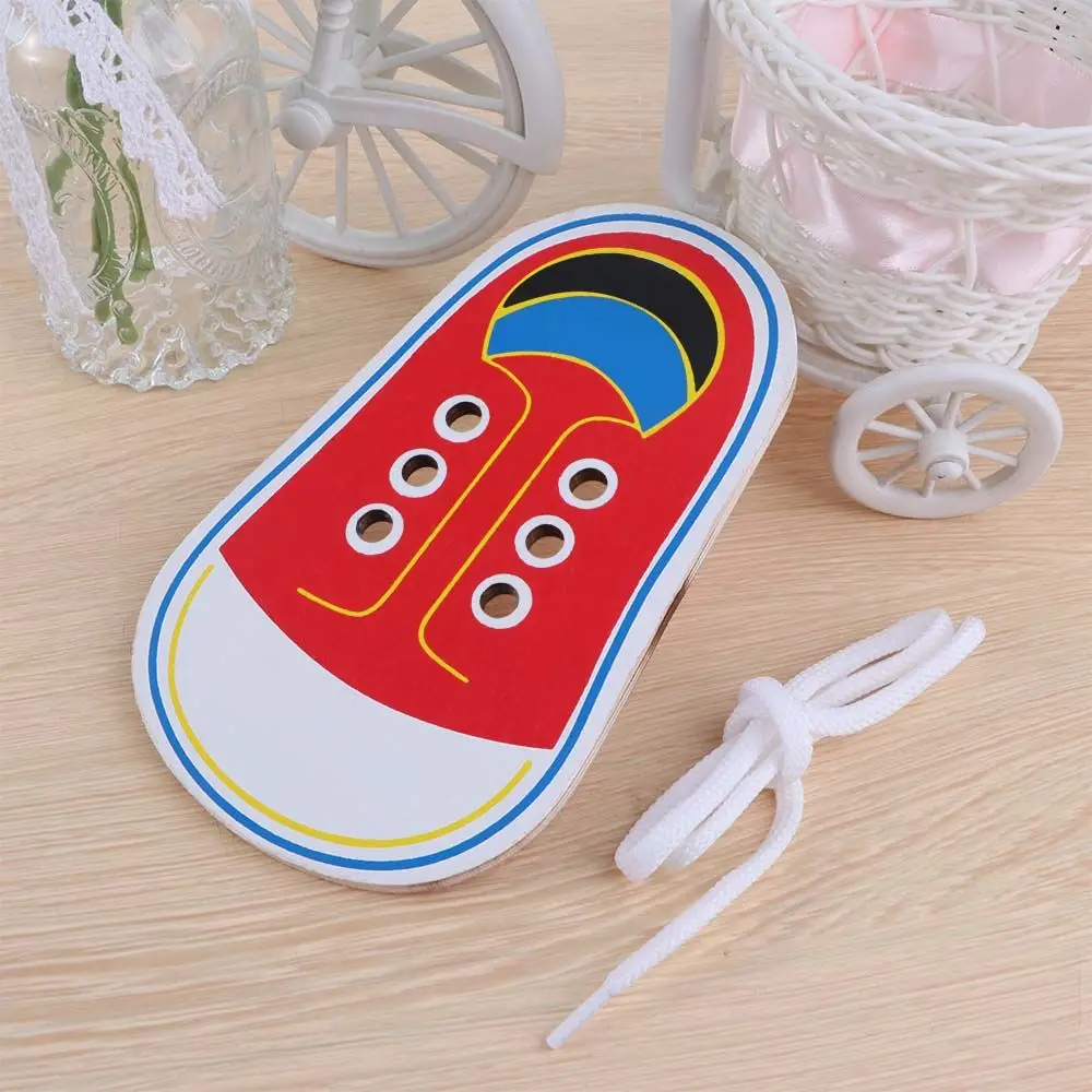 Educational Toys Baby's Practical Ability Teaching Lacing Shoes Tie Shoelaces Games Shoes Puzzles Practice Board Model