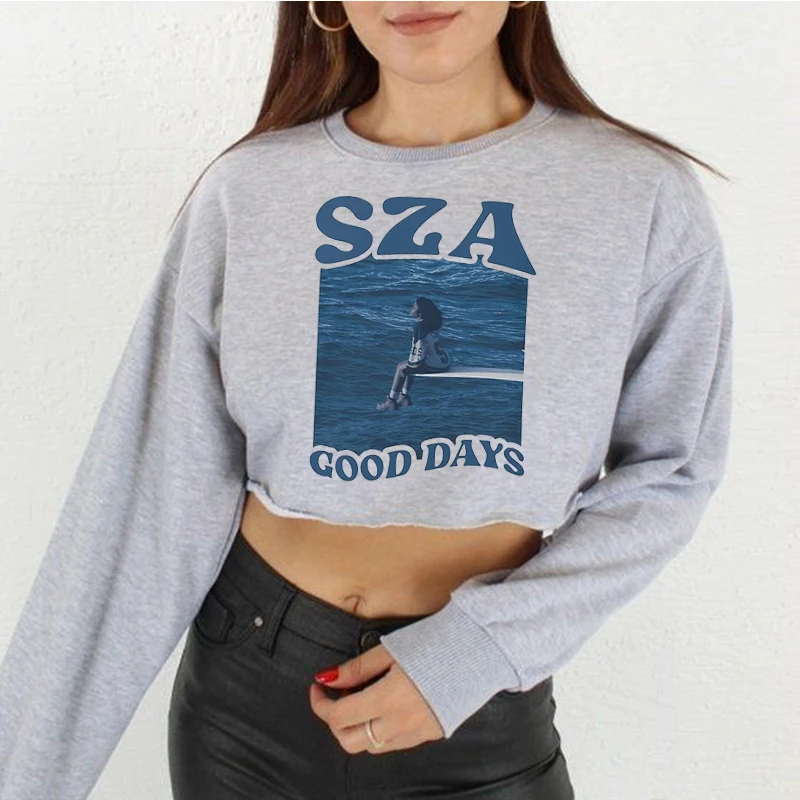 Good Days Sza Song Crew Neck Sweatshirt For Women Cropped Sweatshirt Street Clothing Trendy Fashion For Fans Gift