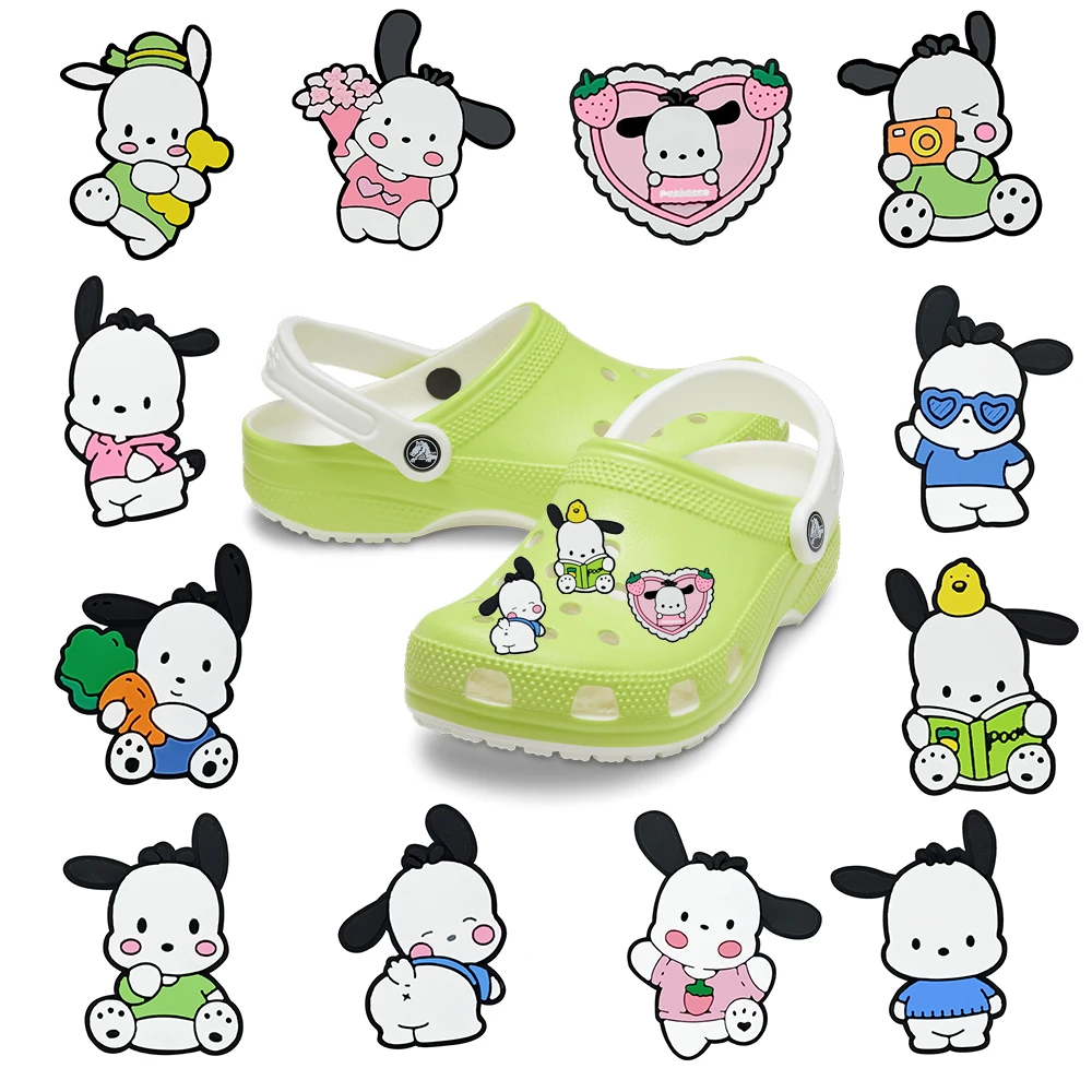 1-12pcs MINISO Sanrio Pacha Shoes Charms DIY shoe Accessories For Sneakers Shoe Decoration for Women Men Christmas Gift