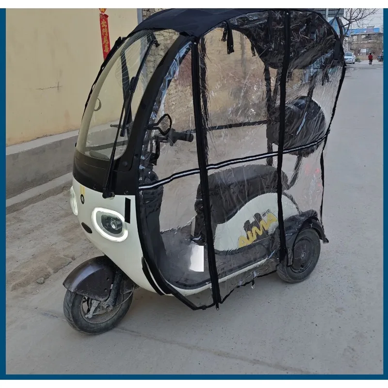 Electric tricycle special rain curtain shed Q7 panda Q5 knife little dolphin rich man small car Ha Niu q1 hood