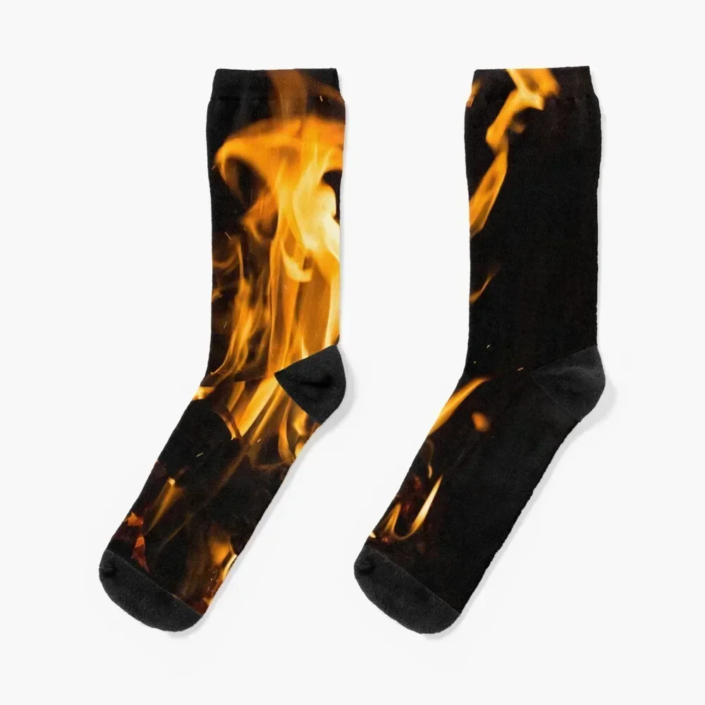 Hot Sparks - Hygge Comfort and Warmth by the Fireplace Socks custom happy anime Boy Socks Women's