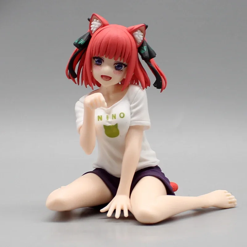 10cm Anime Nakano Nino Figurine GK The Quintessential Quintuplets Action Figures Sitting PVC Collection Model Toys Cute Gifts