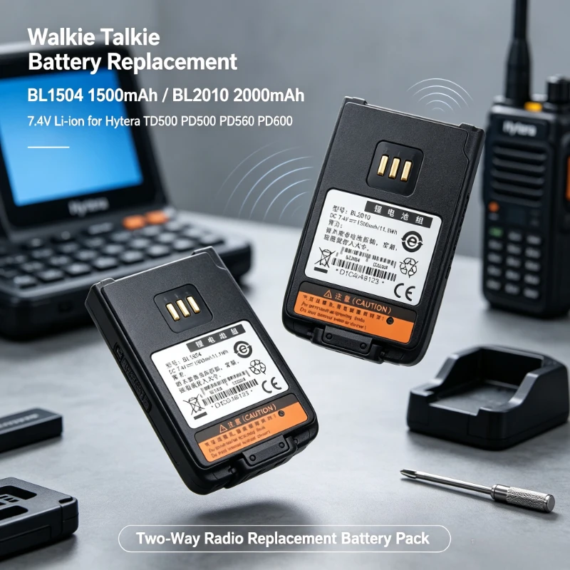 7.4V 1500mAh 2000mAh Li-ion Replacement Battery BL1504 BL2010 For Hytera TD500 PD500 PD560 PD600 Walkie Talkie Two-Way Radio