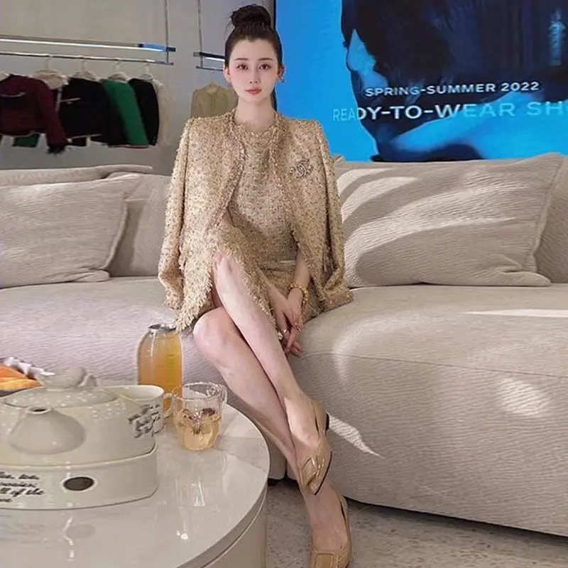 

New Chinese style stand up collar sweater horse face skirt set improved Hanfu 2025 autumn and winter two-piece set