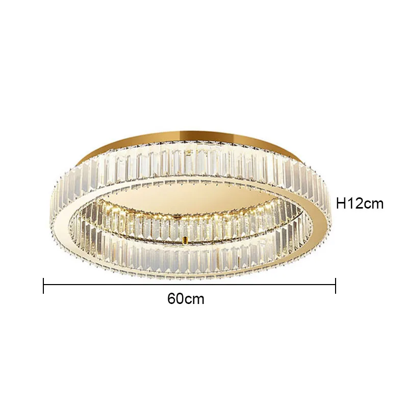 TAONUANSHU Lustre Plafonnier Moderne en Cristal et Or 3