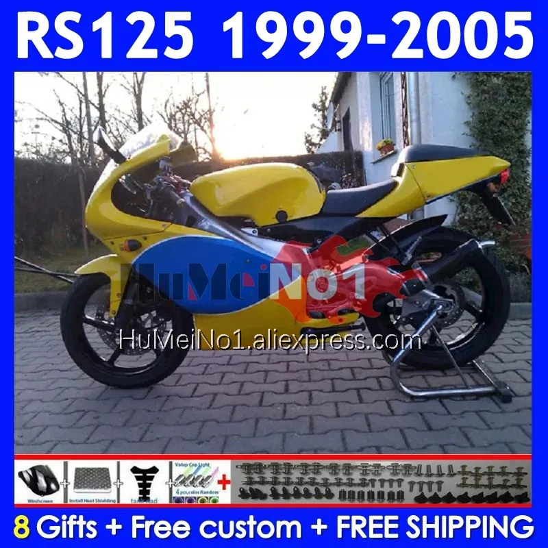 RS125R For Aprilia RS 125 R RR RS4 RS-125 311No.158 RS125 99 00 01 02 03 04 05 1999 2000 2001 2002 2003 2005 Yellow Blue Fairing