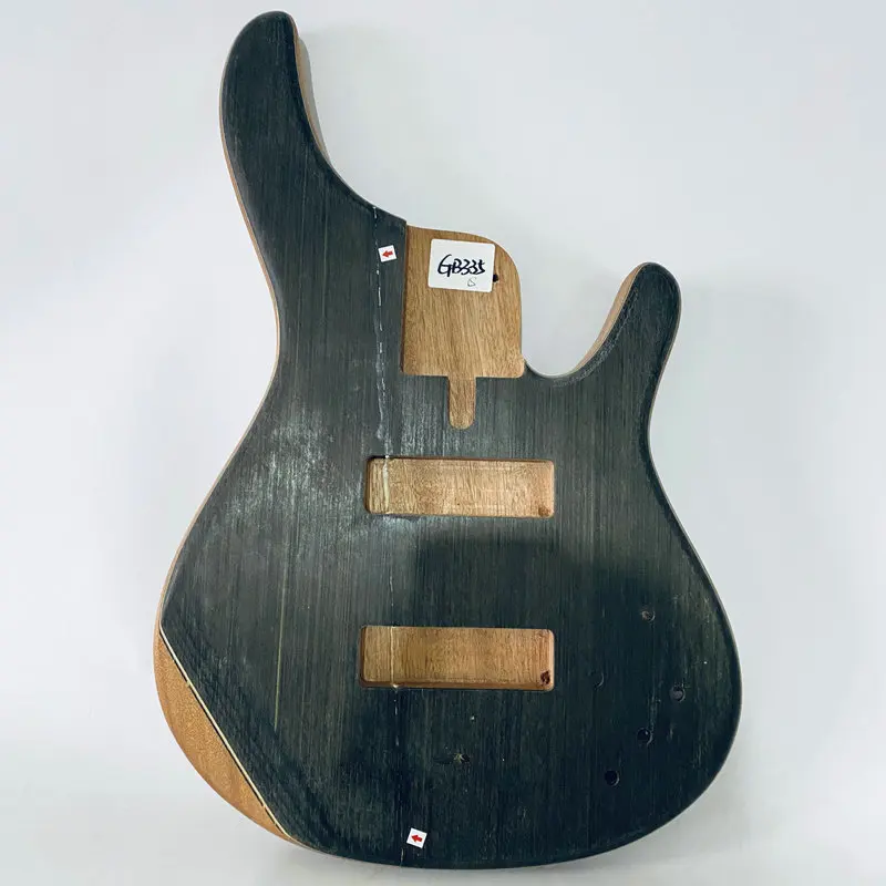 GB335 Original and Genuine Tagima Top 5 Active Bass Unfinished Jazz Bass Body Solid Redwood+Solid Walnut for Replace Damages