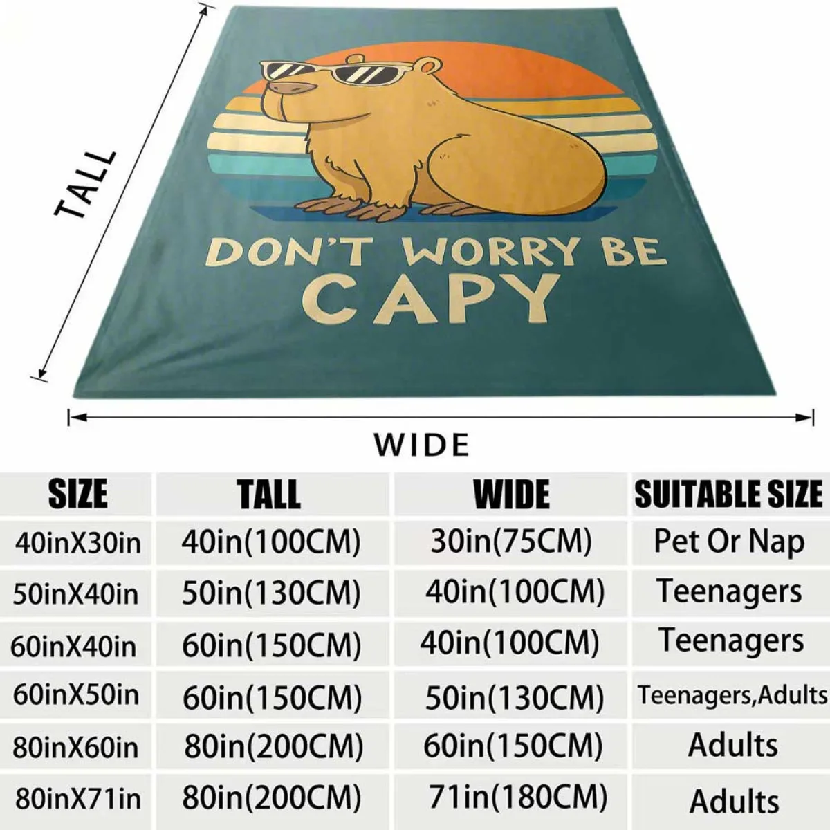 2026 Latest Flannel Blanket | Charming Capybara Cartoon Printed, Soft and Warm for Sofa, Bed, or Travel, MultiPurpose Gift Blank