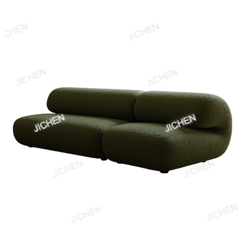 

French antique living room sofa small apartment B & B green lounge fabric sofa