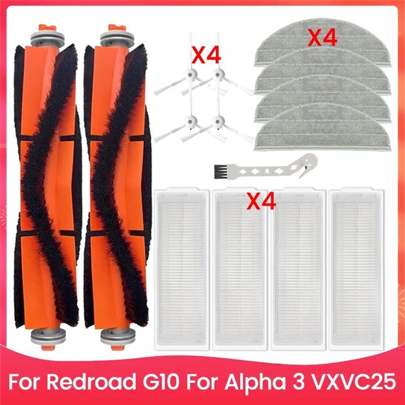 For Redroad G10 Forviomi Alpha 3 VXVC25/MJSTP Robot Vacuum Cleaner Spare Parts Main Side Brush Hepa Filter Mop Cloth-A58E
