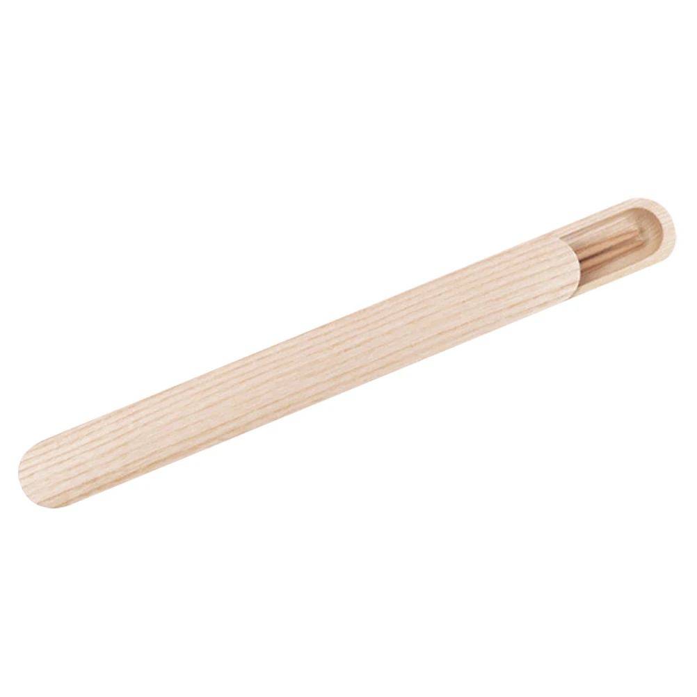 

Reusable Wooden Utensil Smooth Surface Portable Travel Case White Wax Chopsticks For Travel Wood Compact Student Camping