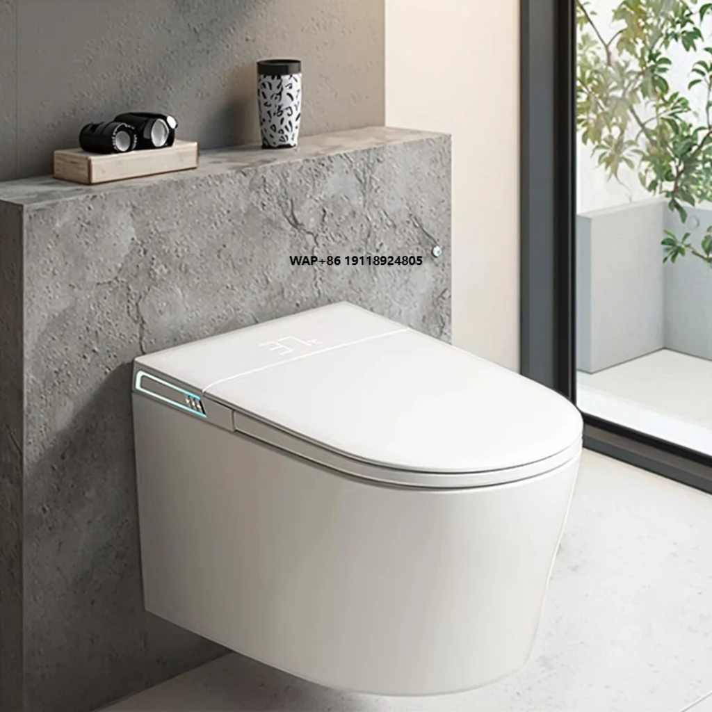 Modern Floor Mounted Smart Toilet-Radar Sensor Heated Seat Rear Washing Auto Flush Remote Control Included P-Trap New Arrival