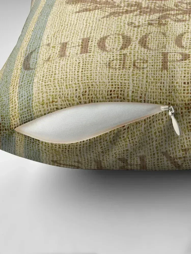 Bonjour ! - Faux Grain Sack [Chocolat de Paris] Throw Pillow luxury sofa pillows christmas decorations for home 2025 pillow