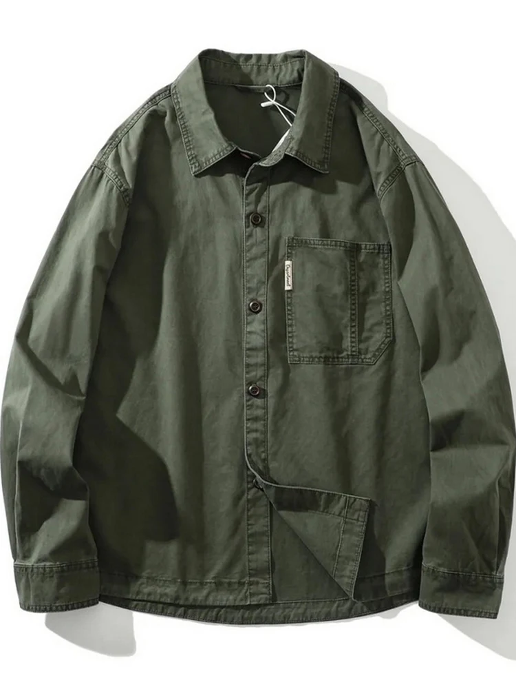 

Новинка: Мужская осенняя дышащая куртка свободного кроя из хлопка для активного отдыха и повседневной носки, с длинными рукавами