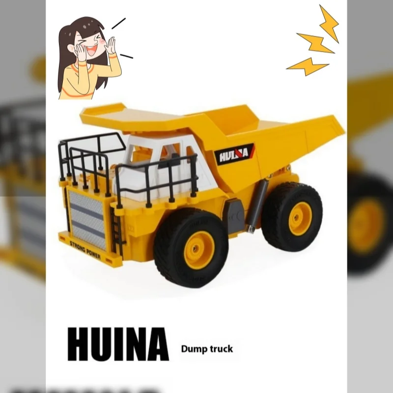 Huina 1:24 Simulation 6 Channel 2.4ghz Signal Trumpet Remote Control Electric Dump Truck Project Car Toy Model To Boys Gift