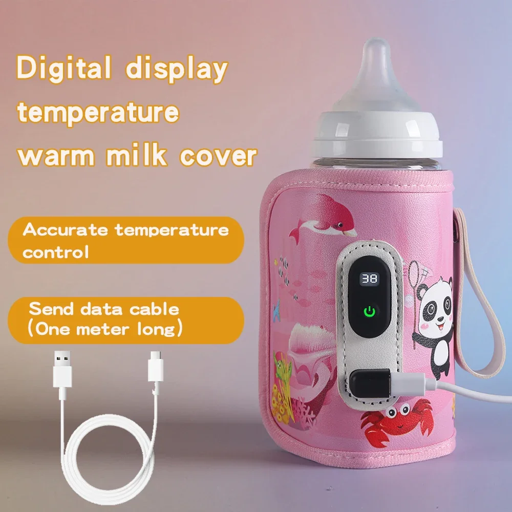 Bottle insulation cover, breast warmer, baby warmer, 5-speed temperature control, digital display of temperature