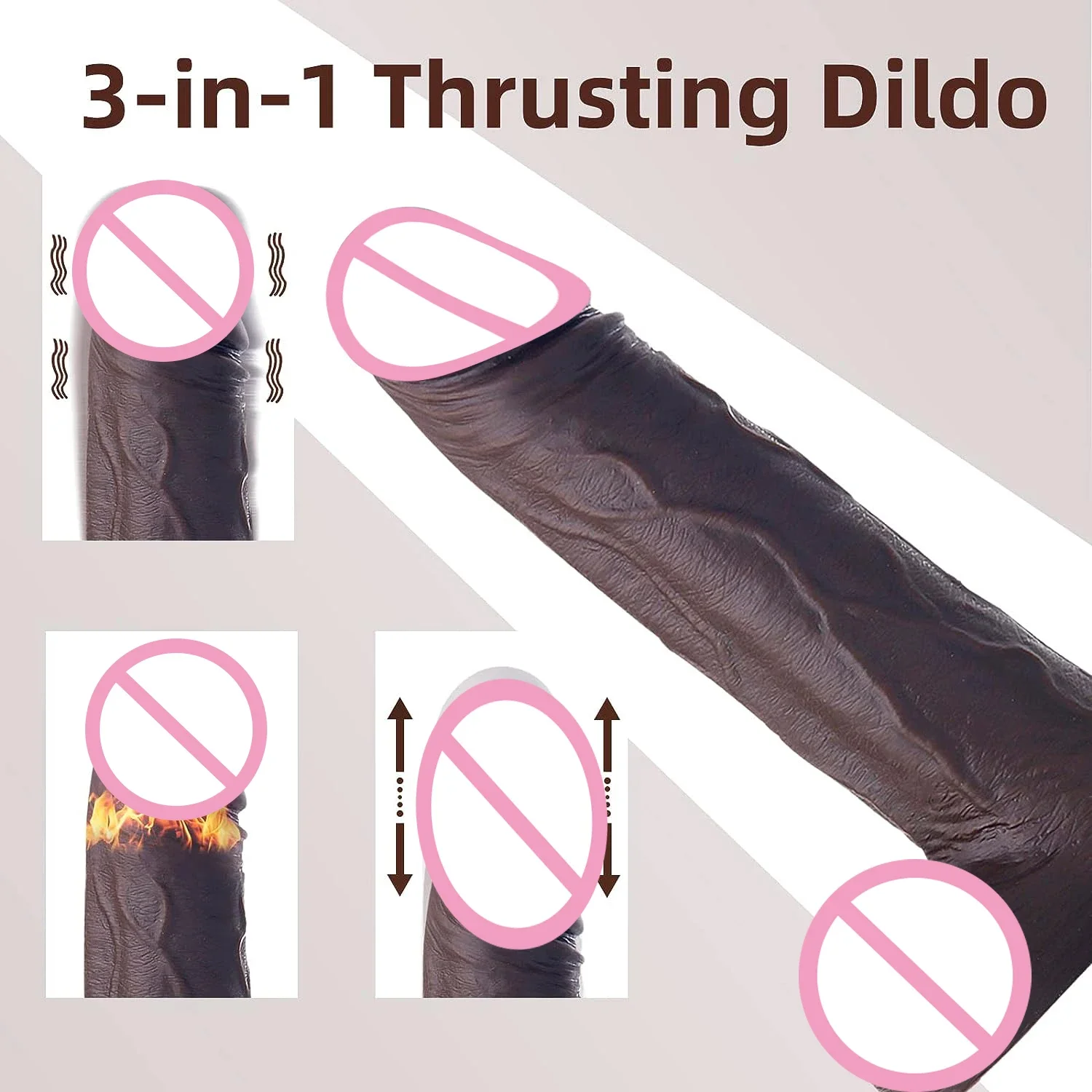 Stoßen schwarzen Schwanz realistische Dildo Sexspielzeug für Frauen Teleskop vibrierende Heizung Vibrator g Punkt Anal Stimulation Penis