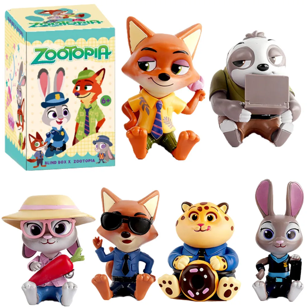 Nowa figurka Disney Zootopia w opakowaniu niespodzianki, urocze ozdoby z kreskówek, dekoracja na biurko, prezenty urodzinowe dla dzieci.