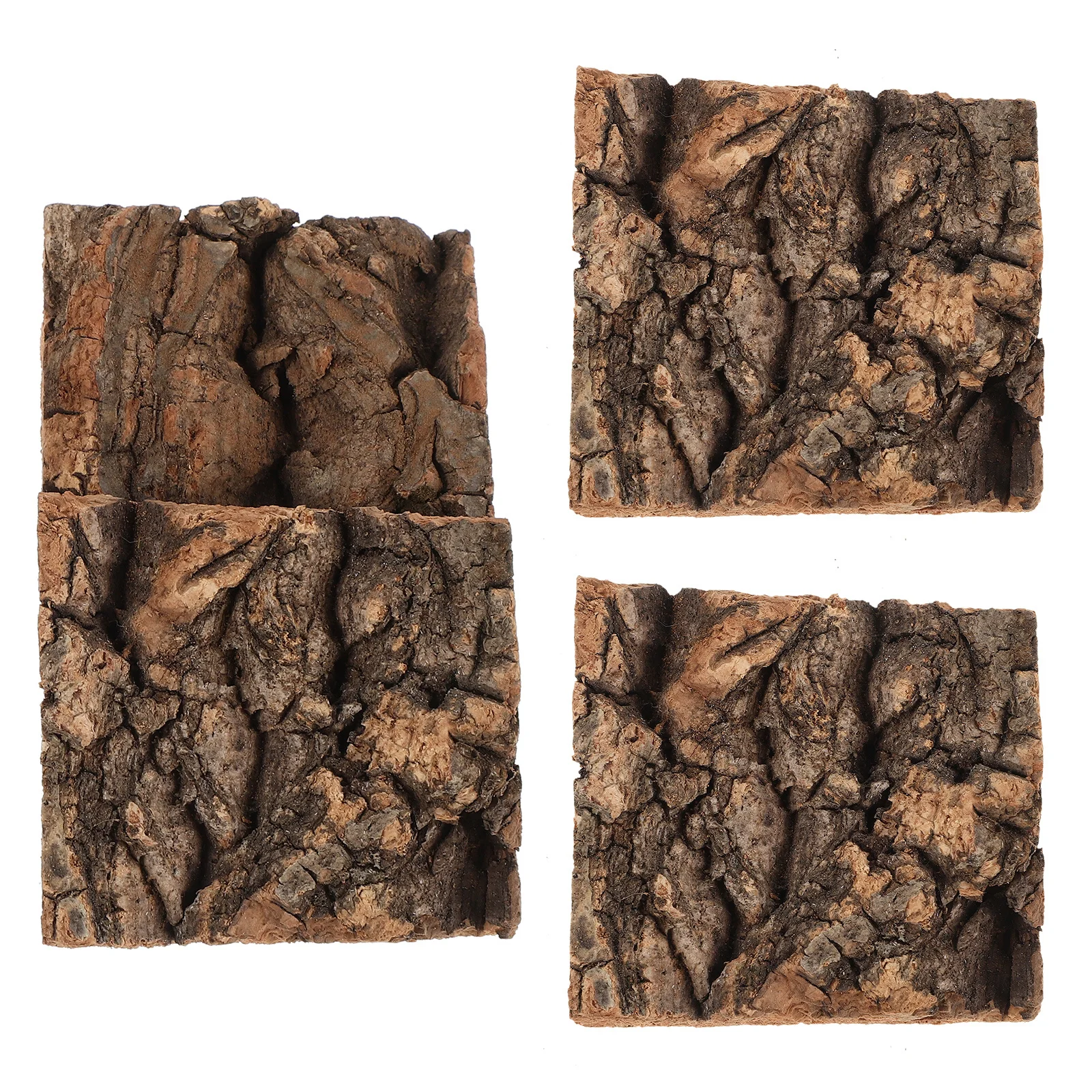 

4pcs Bark Decor Terrarium Tree Background For Reptile Cage Basking Platform Turtle Hideout Climbing Hide Reptile Enclosure