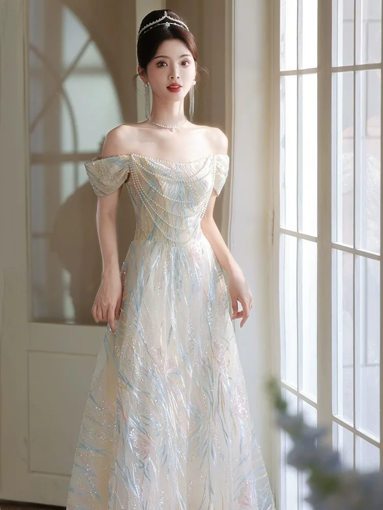 

Элегантное вечернее платье на одно плечо для выступлений, дней рождения, праздничных мероприятий, роскошное, красивое, для взрослых.