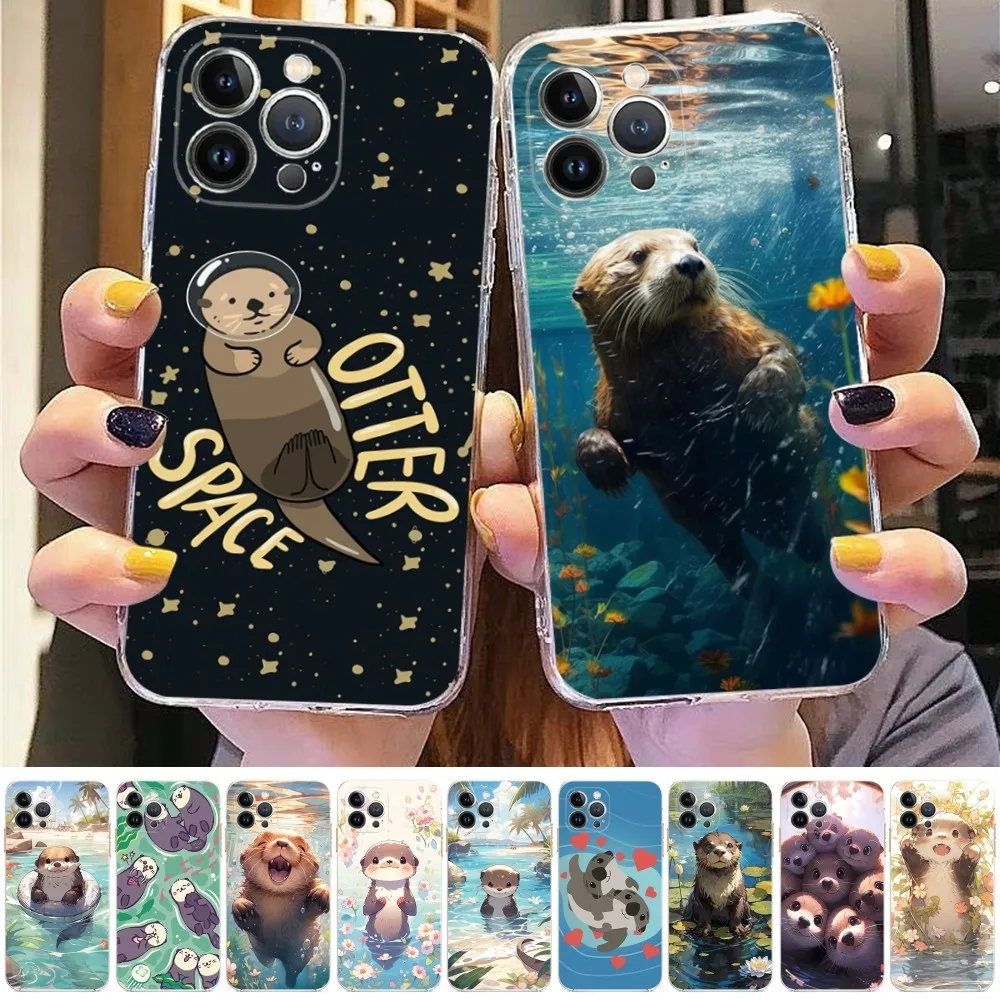 

Cute Otter Lutra lutra Phone Case for iPhone 15 8 7 6 6S Plus X SE 2020 XR XS 14 11 12 13 Mini Pro Max Mobile Case