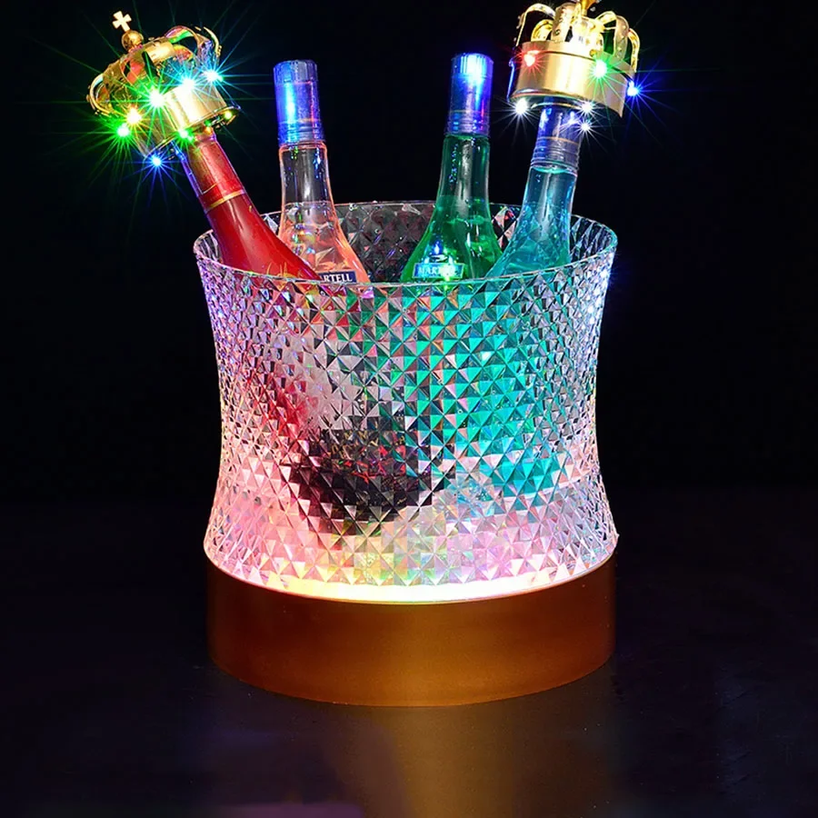 Rechargeable RGB Changeable Waterproof Champagne Wine Drink Beer Beverage Ice Bucket LED Ice Bucket