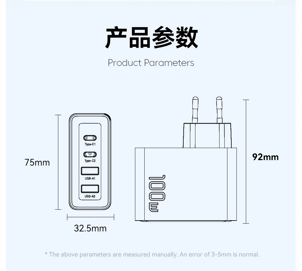 Essager 100W USB Type C Charger 65W PD3.0 Fast Charger with Quick Charge 4.0 3.0 USB Phone Charger For MacBook Laptop Smartphone