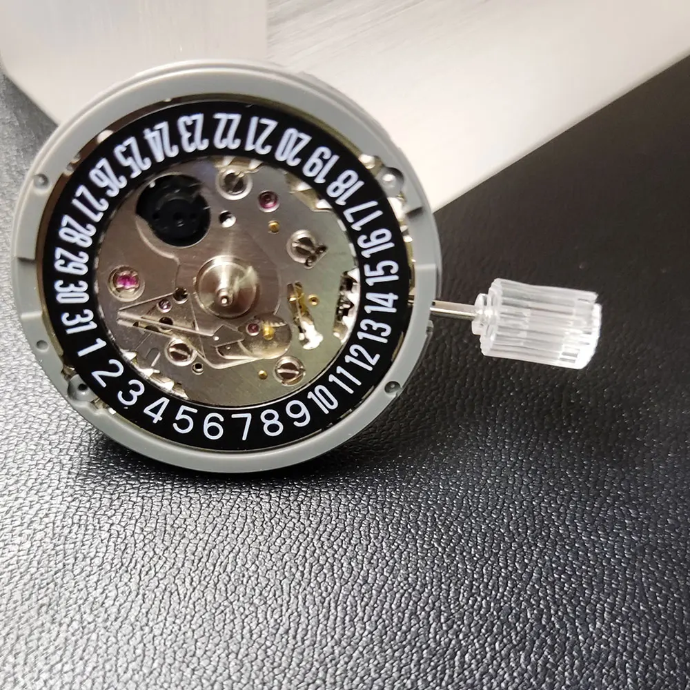 اليابان الأصلي NH35/NH35A الحركة الميكانيكية عالية الدقة مع الأسود ستة نقطة تاريخ نافذة فاخرة التلقائي ساعة Movt استبدال