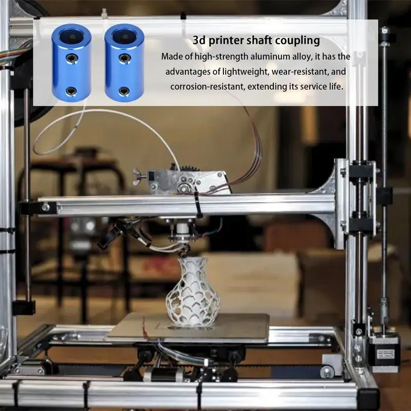 ボアリジッドコネクターセットネジ、耐摩耗性、3Dプリンターシャフト接続、フレキシブル、アルミニウム合金、環境にやさしい、2個