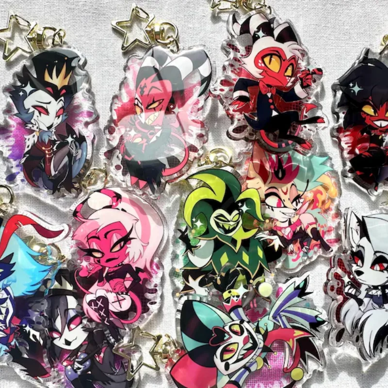Anime Character Helluva Boss Acrylic Epoxy Chibi Keychains