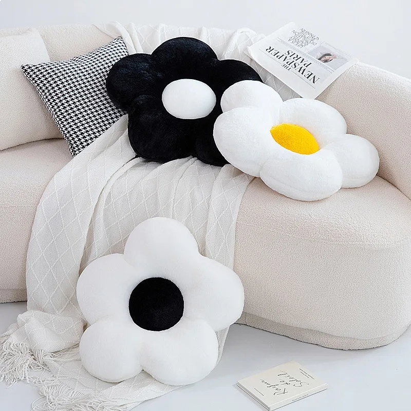 1pc Flower Shape Throw Pillow, Cute Floor Mat Seat Decorative Soft Plush 3D Floral Cushion for Sofa, Bed, Chair, Home Decor