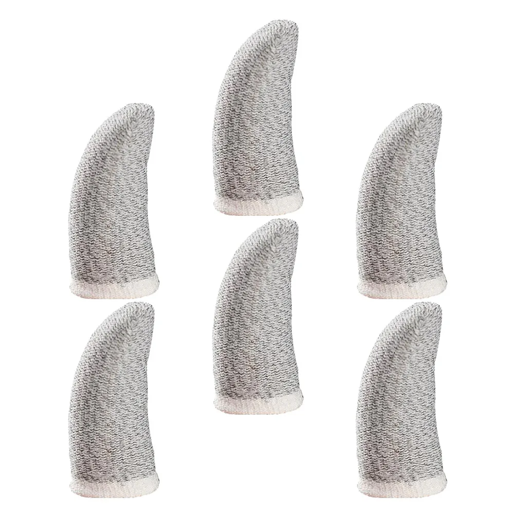 

6pcs Anti sweat Finger Cover White Yellow Edge Silver Fiber Thumb Sleeve Game Cot Gloves Sweat resistant Gaming
