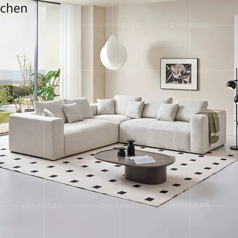 TQH-c13  tofu block cotton and linen fabric sofa small apartment living room simple square combination sofa decor