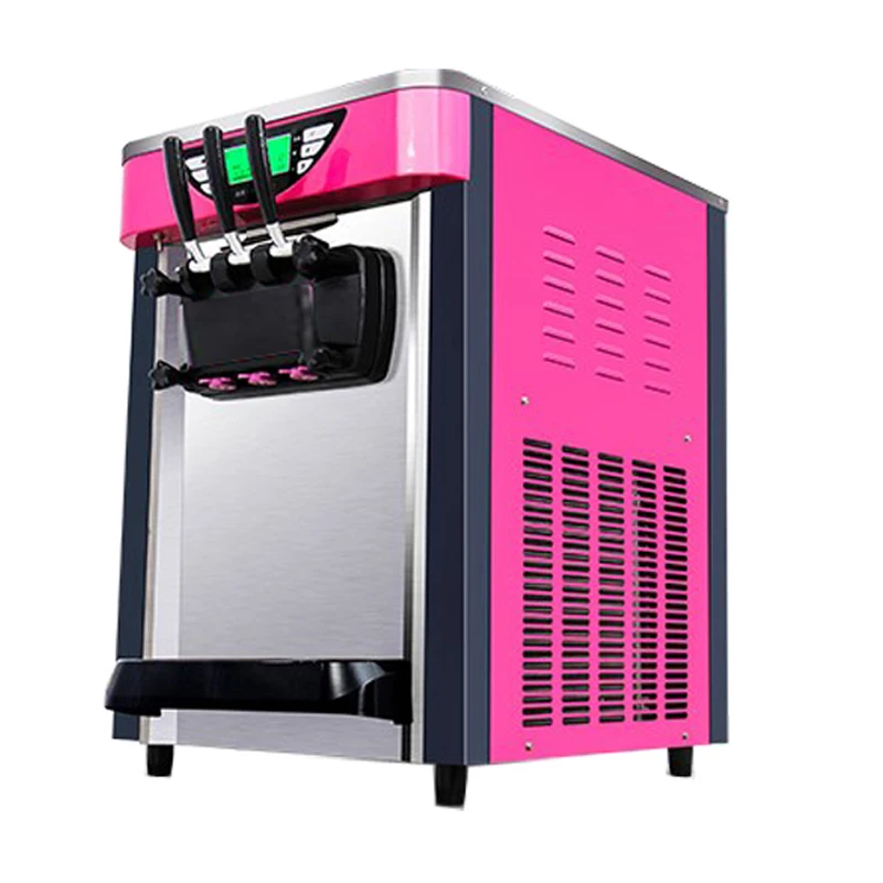 Commercial Soft Serve Ice Cream Machine Electric Double Compressor 220V Vertical 3 Flavors Ice cream Machine