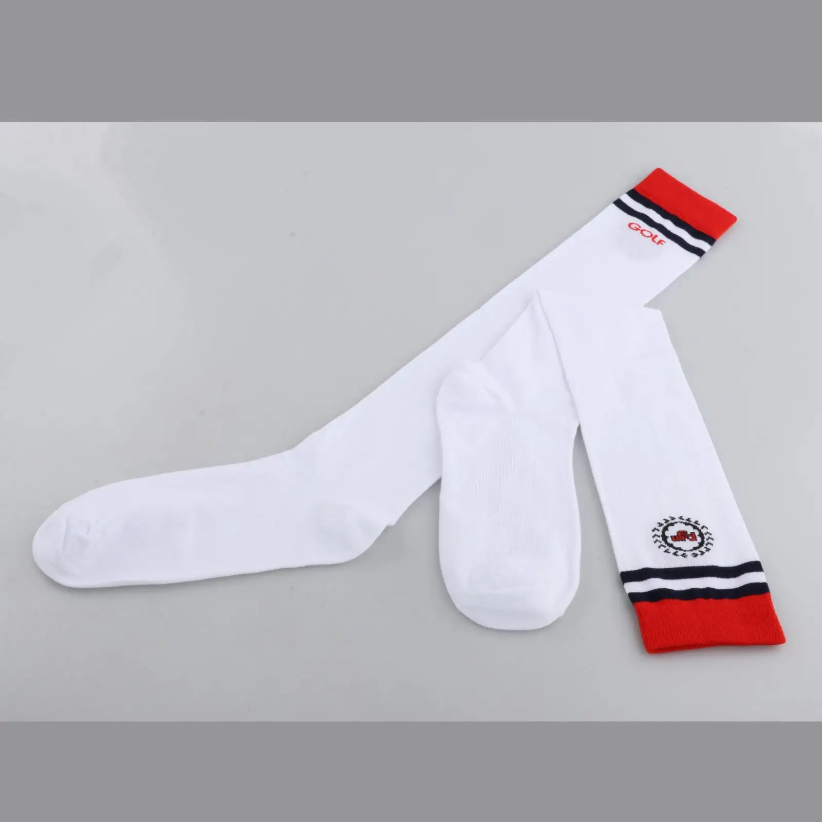 

2 Pairs Women's Golf Socks White Stockings over the Knee for Women Stripes Socks Baseball Tights Long Highs Stocking