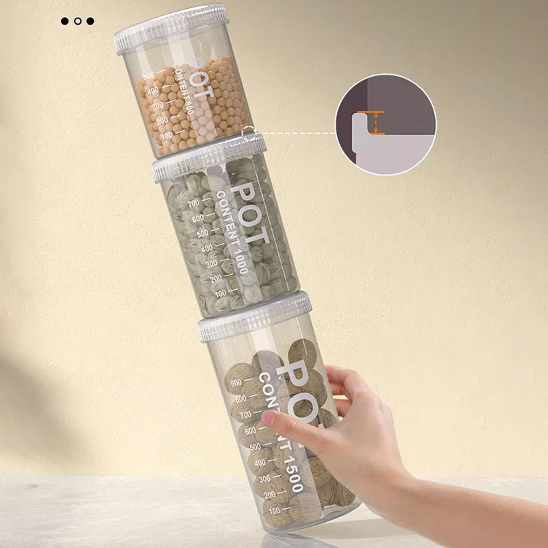 Grain Storage Box Coffee Beans Pasta Storage Tank Moisture-Proof Cereal Dispenser Transparent Snacks Jar Kitchen Food Seal Box