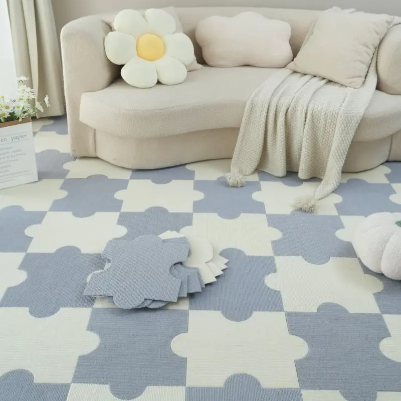 

Modern Splicing Carpet Self-priming Living Room Bedroom Children's Room Crawling Mat Floor Mat Cushion Can Be Cut Rug Decor