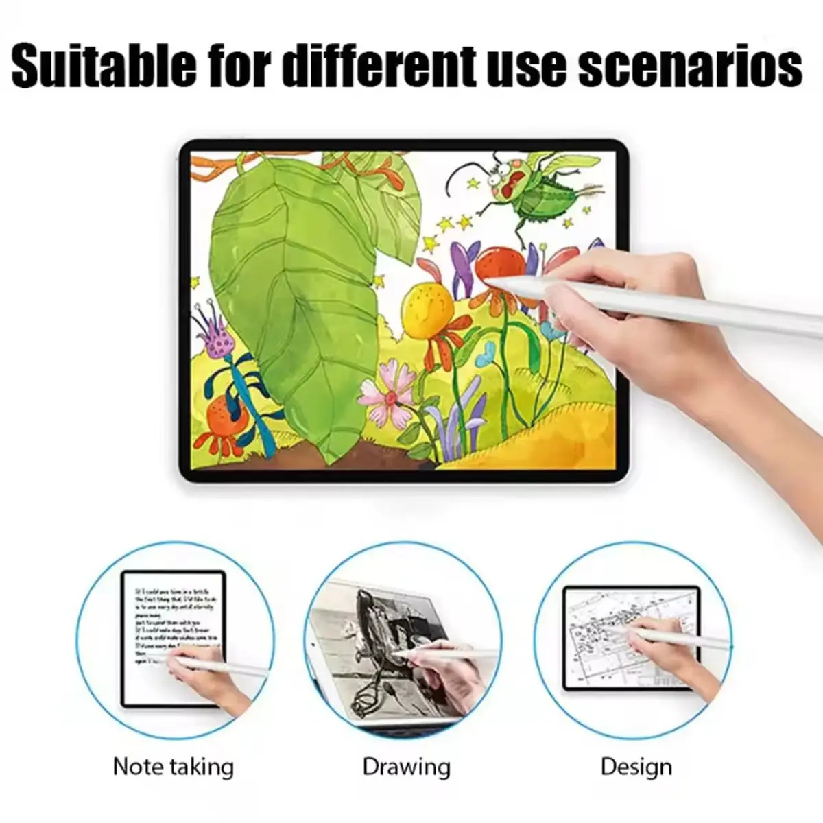 

Stylus Pen for iPad 6th-11th Generation-2X Fast Charge Active Pencil Compatible with 2018-2025 Apple iPad Pro 11"/12.9"/M4
