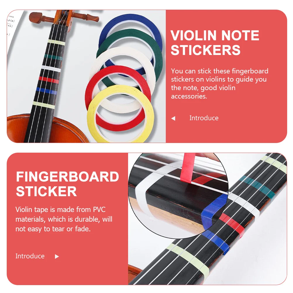 

8Pcs Violin Fingerboard Tapes Reusable Self-Stick Fretboard Decals Precise Scale Markers for Beginners and Professionals Violin