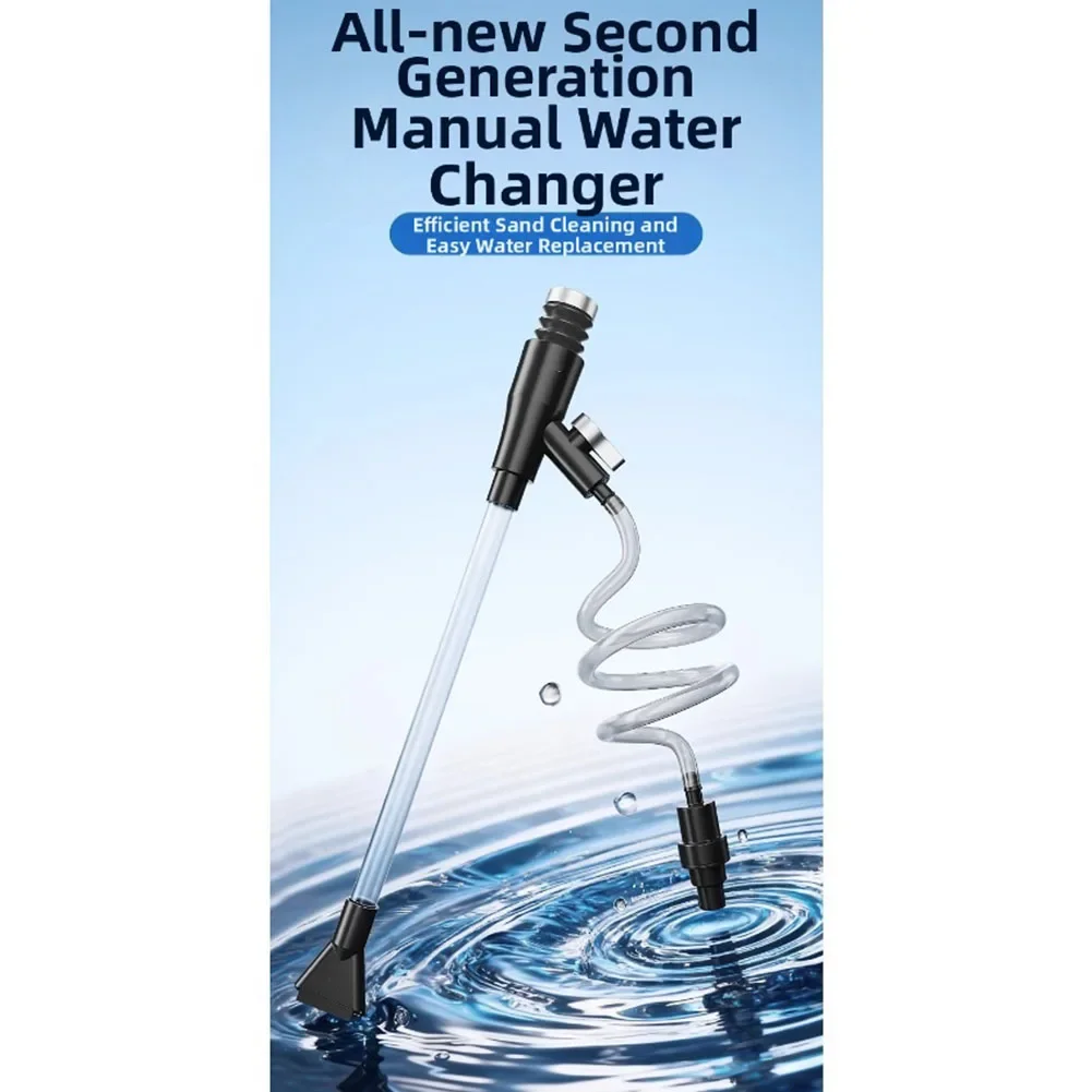 Flexible Fish Tank Cleaner Aquarium Water Filter Aquarium Siphon Adjustable Inlet Pipe Length Built-in Filter Screen