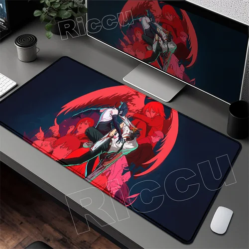 Imagen 2 del producto Nuevo papel tapiz fresco motosierra hombre película Reze alfombrilla de ratón impresión HD antideslizante borde de bloqueo grande Oficina estudiante cojín para juegos alfombrilla para ratón