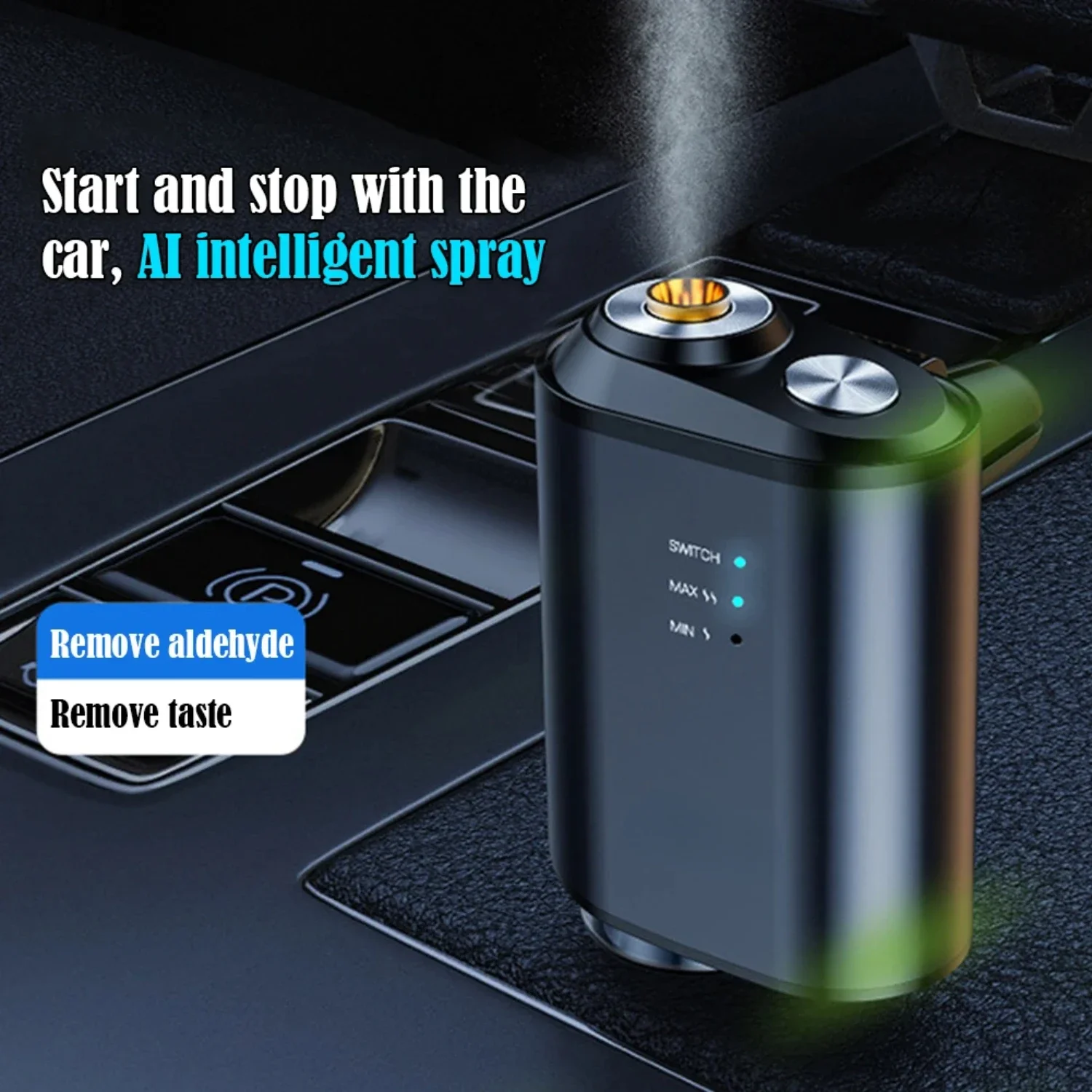 Fresh, Smart and Stylish Ultrasonic Car Air Purifier with Automatic Fragrance Spray - Invigorating Air Humidifier for a Drive