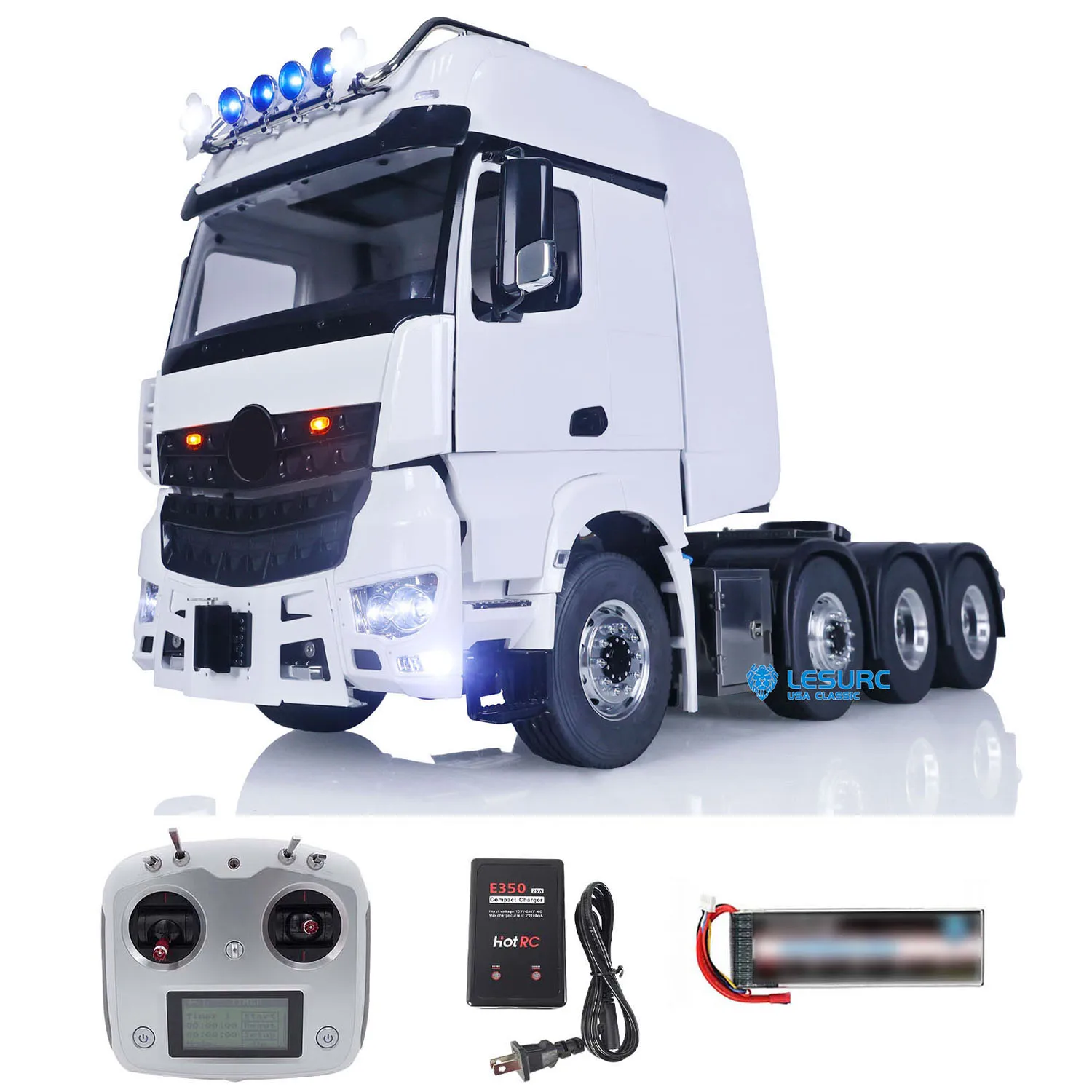 LESU 8*8 Radio Control Car 1:14 4 Axles 3363 RC Tractor Truck Metal Chassis With 3 speed transmission Doll Light Electric Truck