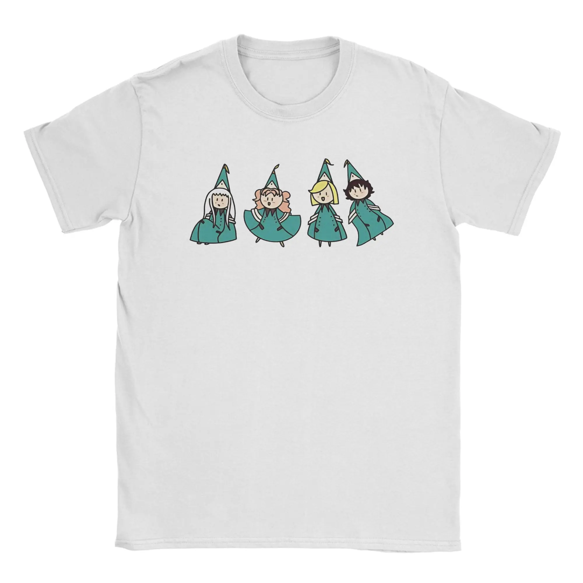 T-shirts Chibi Witch Apprentices pour hommes, vêtements en pur coton, nouveauté, manches courtes, col rond