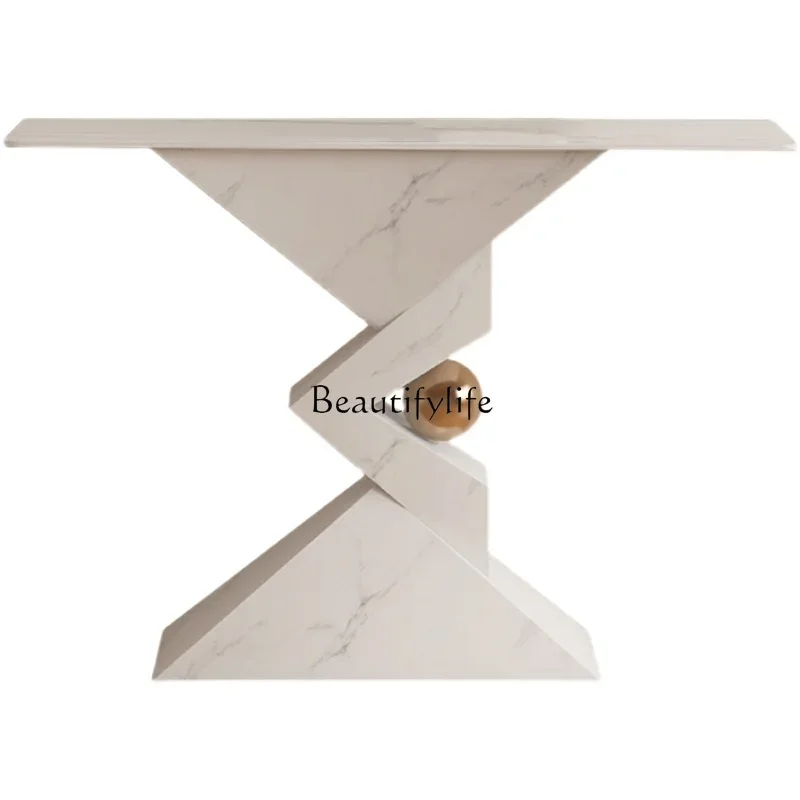 

ls 04 Italian living room entrance cabinet light luxury style simple modern wall entrance table decoration end view