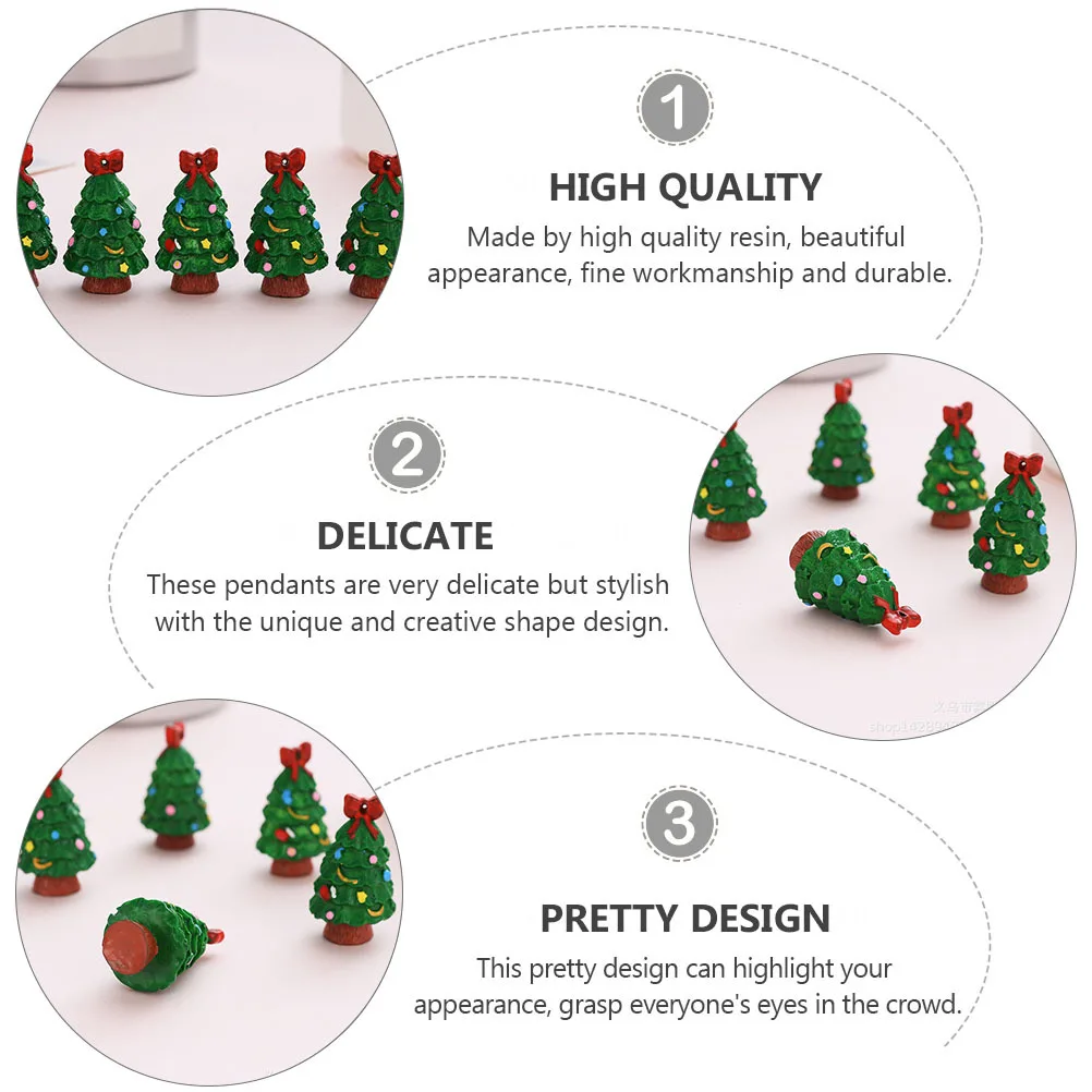 

5Pcs Resin Xmas Tree Accessories Stylish Christmas Decorations Mini Pendant DIY Gift Resin Xmas Tree DIY Charm Pendant