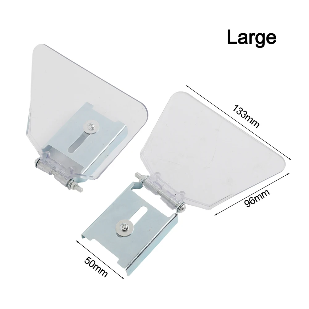 2pcs Bench Grinder Safety Guards Eye Protection Shields With Bracket For 50mm Width Grinders Stainless Steel & ABS