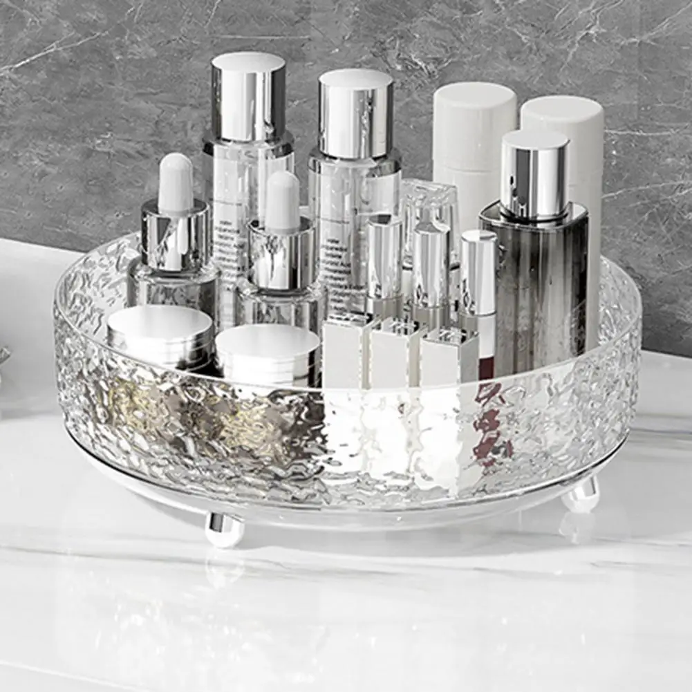 Cosmetic Storage Tray 360-Degree Rotating Organizer Large Capacity Multipurpose Makeup Brush Holder Spice Rack