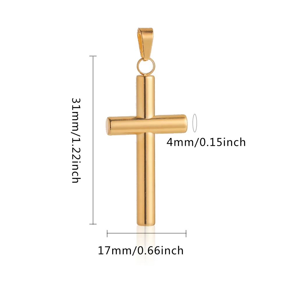 3pcs Cross Charms for Jewelry Making Supplies Stainless Steel Pendants 3 size DIY Hip Hop Necklace Cross Pendant Punk Style